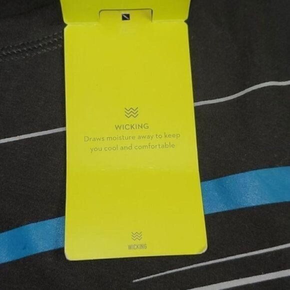 Tek Gear Black Multicolored Striped Athletic Long Sleeve Pullover Sz S Shirt - Picture 7 of 8